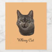 Whiny cat wijn wijn etiket (Enkel label)
