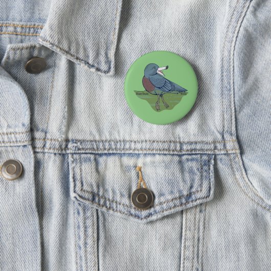 Whio Blue Duck NZ BIRD Ronde Button 5,7 Cm (In situ)