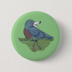 Whio Blue Duck NZ BIRD Ronde Button 5,7 Cm