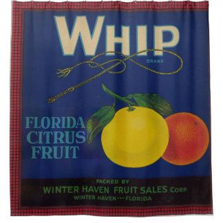 Whip Citrus Fruit Label Douchegordijn