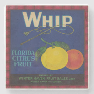 Whip Citrus Fruit Label Stenen Onderzetter