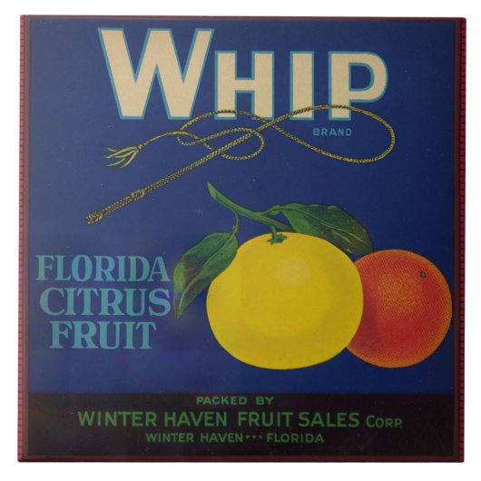  Whip Citrus Fruit Label Tegeltje (Voorkant)