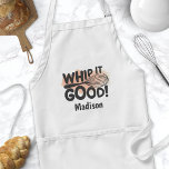 Whip It Goed Roze Waterverf Grappig Gepersonalisee Standaard Schort<br><div class="desc">Whip It Goed Roze Waterverf Grappig Gepersonaliseerd Volwassen Schort. Schattige chef-schort met een kookwhisk en een grappige kookcitaat van de humor. Personaliseer dit aangepaste cook humor ontwerp met uw eigen naam of tekst.</div>