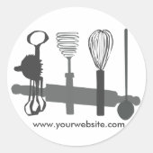 Whip It Hard Bakery Egg Beater Baker Cook Ronde Sticker (Voorkant)
