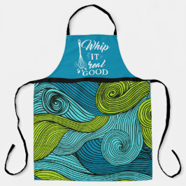 Whip it Real Good Funny Foodie Bericht Abstract Schort