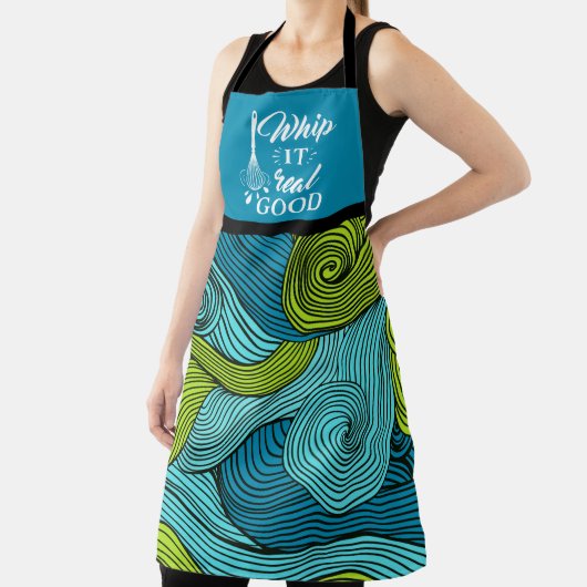 Whip it Real Good Funny Foodie Bericht Abstract Schort (Insitu)