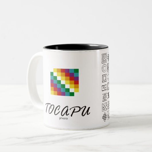 Whipala y Tocapu Tweekleurige Koffiemok (Voorkant links)