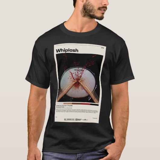 Whiplash Damien Chazelle Minimalist Movie Poster T-shirt (Voorkant)