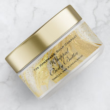 Whipped Body Butter Ivoor Goud Glitter Pot Label