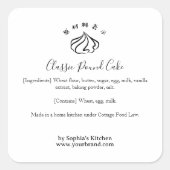 Whipped Cream Bakery Ingredient Label Minimalist (Voorkant)