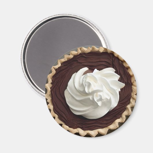 Whipped Cream Chocolade Pudding Pie Food Magneet (Voorkant / Achterkant)