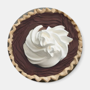 Whipped Cream Chocolade Pudding Pie Food Magneet