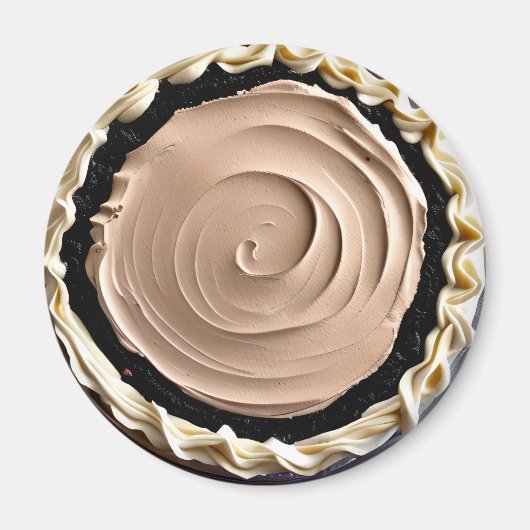 Whipped Cream Chocolade Pudding Pie Food Magneet (Voorkant)