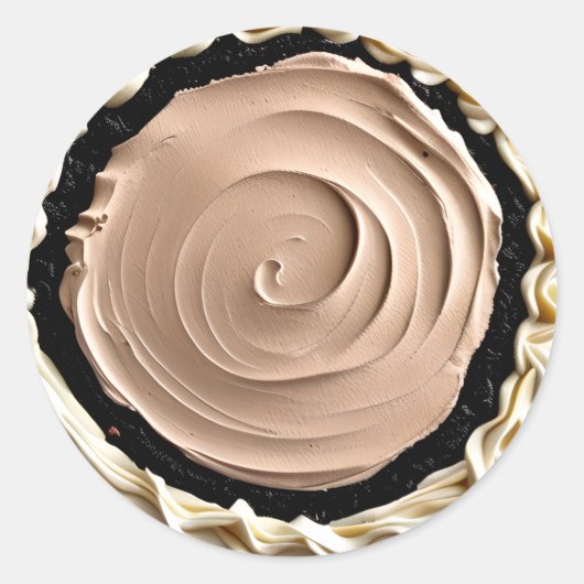 Whipped Cream Chocolade Pudding Pie Food Ronde Sticker (Voorkant)