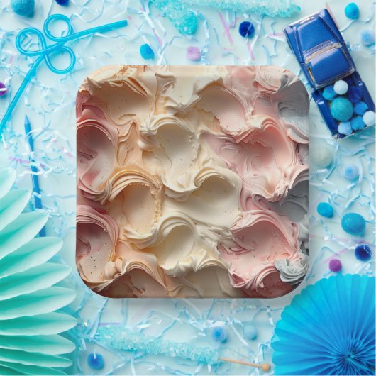 Whipped Delight: Buttercream Frosting Paper Borden Papieren Bordje (Feest)