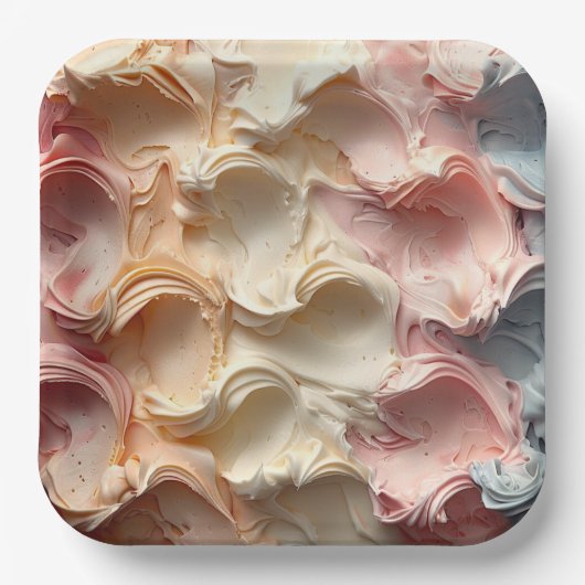 Whipped Delight: Buttercream Frosting Paper Borden Papieren Bordje (Voorkant)