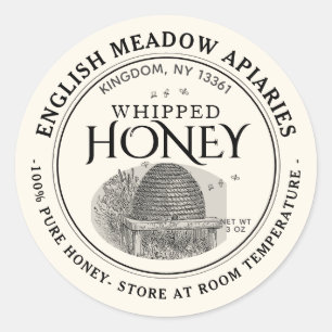 Whipped Honey Label met bewaarinstructies