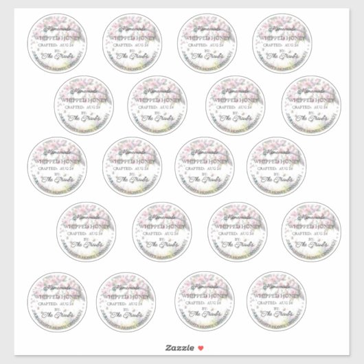 Whipped Honey zelfgemaakte ronde labels Vinyl Stic (Vel)