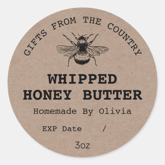 Whipped Honing Butter Etiketten (Voorkant)