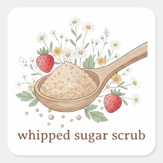 Whipped Sugar Scrub Label | Custom Skincare (Voorkant)