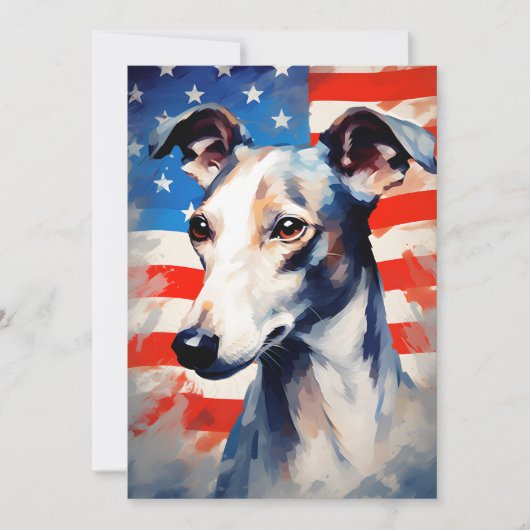 Whippet 4 juli Onafhankelijkheidsdag Feestdagenkaart (Voorkant)
