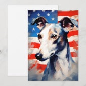 Whippet 4 juli Onafhankelijkheidsdag Feestdagenkaart (Voorkant / Achterkant)