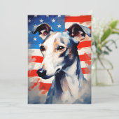 Whippet 4 juli Onafhankelijkheidsdag Feestdagenkaart (Staand voorkant)