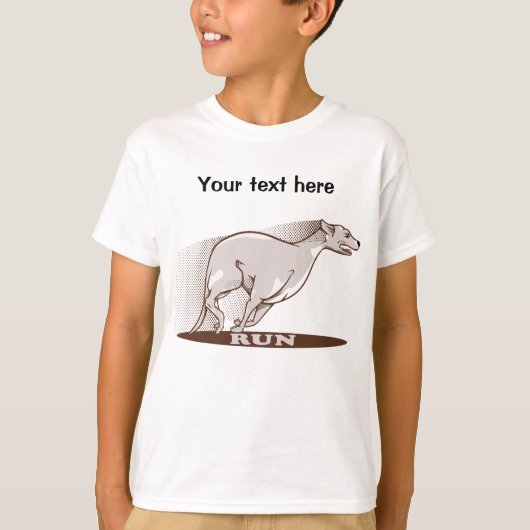 Whippet aan het lopen t-shirt (Voorkant)
