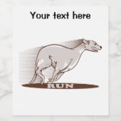 Whippet aan het lopen wijn etiket (Enkel label)