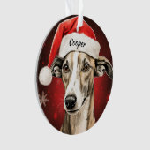Whippet Aangepaste Kerst Ornament (voorkant)