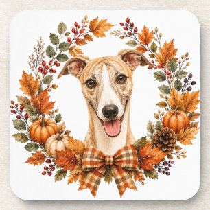 Whippet Autumn Wreath Onderzetter