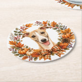 Whippet Autumn Wreath Onderzetter (Gebogen)
