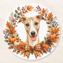 Whippet Autumn Wreath Onderzetter