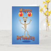 whippet - ballons - gelukkige verjaardag kaart (Gele Bloem)