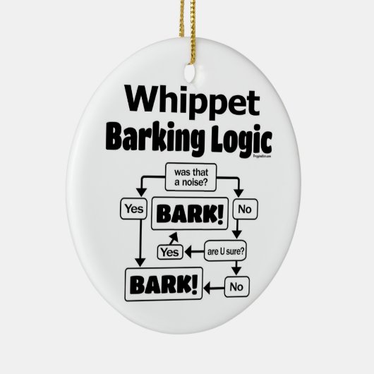 Whippet Barking Logic Keramisch Ornament (Rechts)