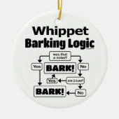 Whippet Barking Logic Keramisch Ornament (Voorkant)