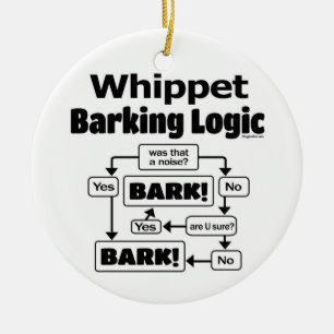 Whippet Barking Logic Keramisch Ornament