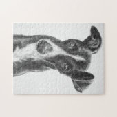 Whippet Black met White Blaze Legpuzzel (Horizontaal)