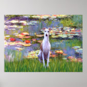 Whippet (bruin-wit) - Lilies 2 Poster (Voorkant)