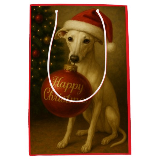 Whippet Christmas gift bag Medium Cadeauzakje (Voorkant)