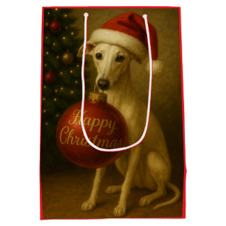 Whippet Christmas gift bag  Medium Cadeauzakje