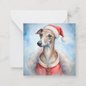 Whippet Christmas Kaart - Feestelijke feestdag Notitiekaartje (Voorkant)