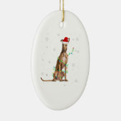Whippet Christmas Light Cute Santa Whippet Xmas Keramisch Ornament (Rechts)