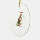 Whippet Christmas Light Cute Santa Whippet Xmas Keramisch Ornament (Links)
