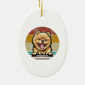Whippet Christmas Light Cute Santa Whippet Xmas Keramisch Ornament (Achterkant)