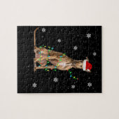 Whippet Christmas Light Cute Santa Whippet Xmas Legpuzzel (Horizontaal)