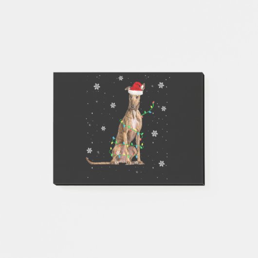 Whippet Christmas Light Cute Santa Whippet Xmas Post-it® Notes (Voorkant)