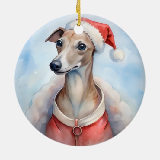 Whippet Christmas Ornament - Festive Holiday (Achterkant)