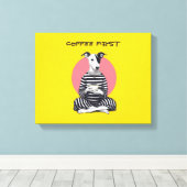 Whippet Coffee Time – Eigenzinnige Vintage Hond Canvas Afdruk (Insitu (Houten vloer))
