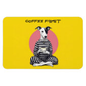 Whippet Coffee Time – Eigenzinnige Vintage Hond Magneet (Horizontaal)